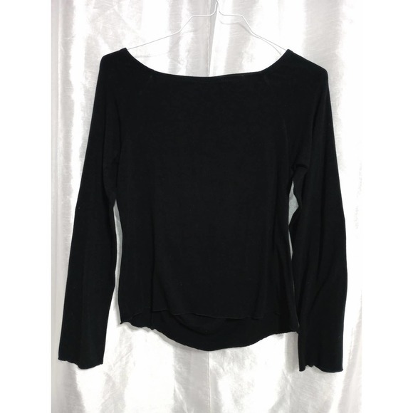 Retro soft shirred BLOUSE marble wood buttons black top JONDEN - Picture 6 of 6